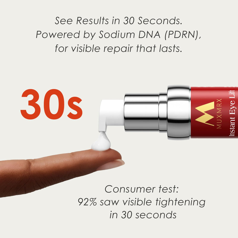 Muxmrx 30S Instant Eye Lift Cream texture close-up for smooth application.