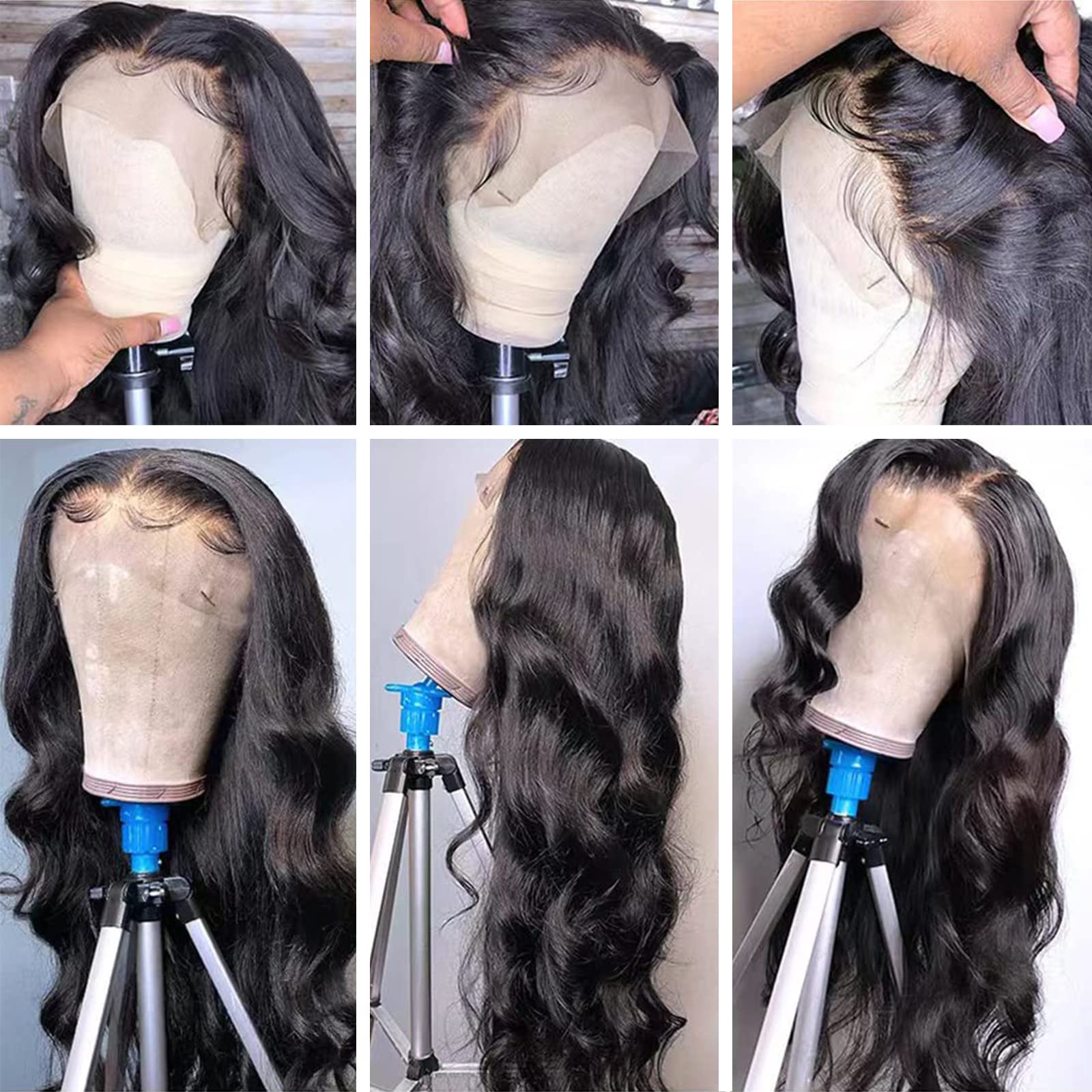 MUZOJET glueless lace-front wig with adjustable straps for secure fit.