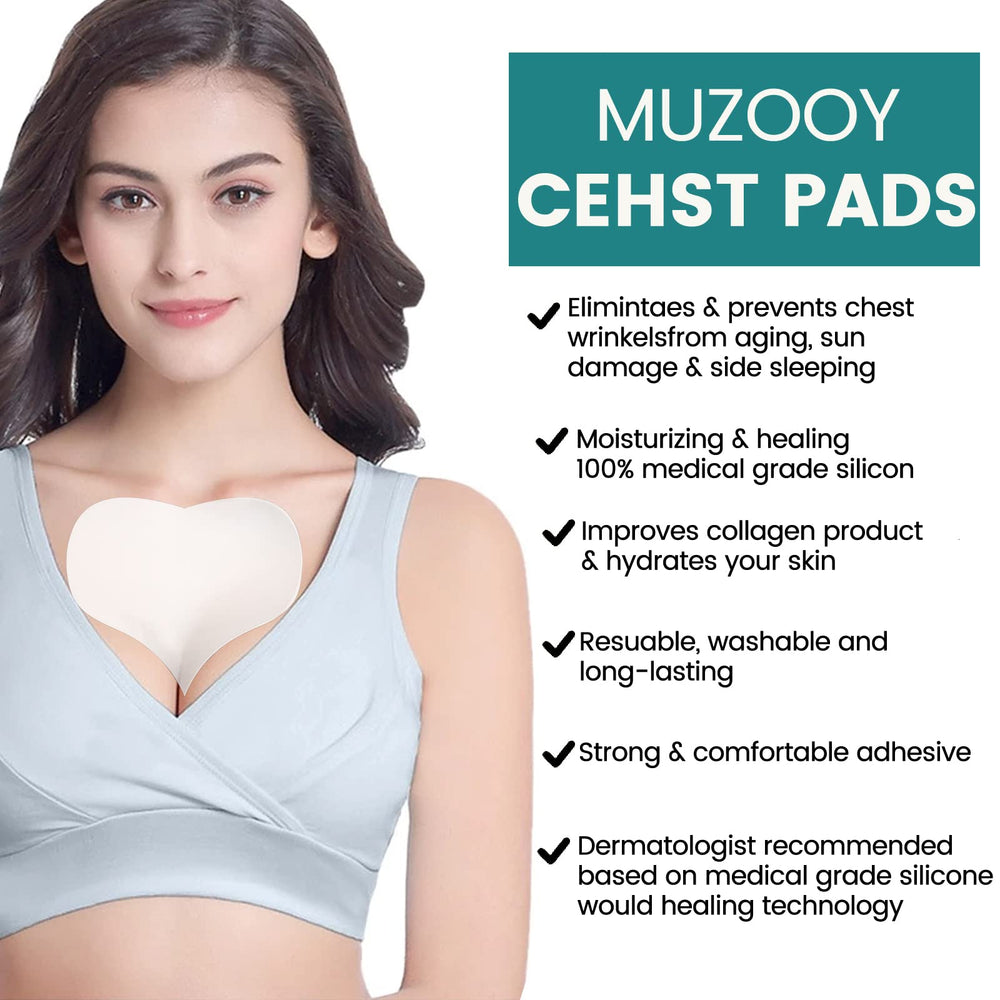 Muzooy chest patches on skin showing smoother texture potential.