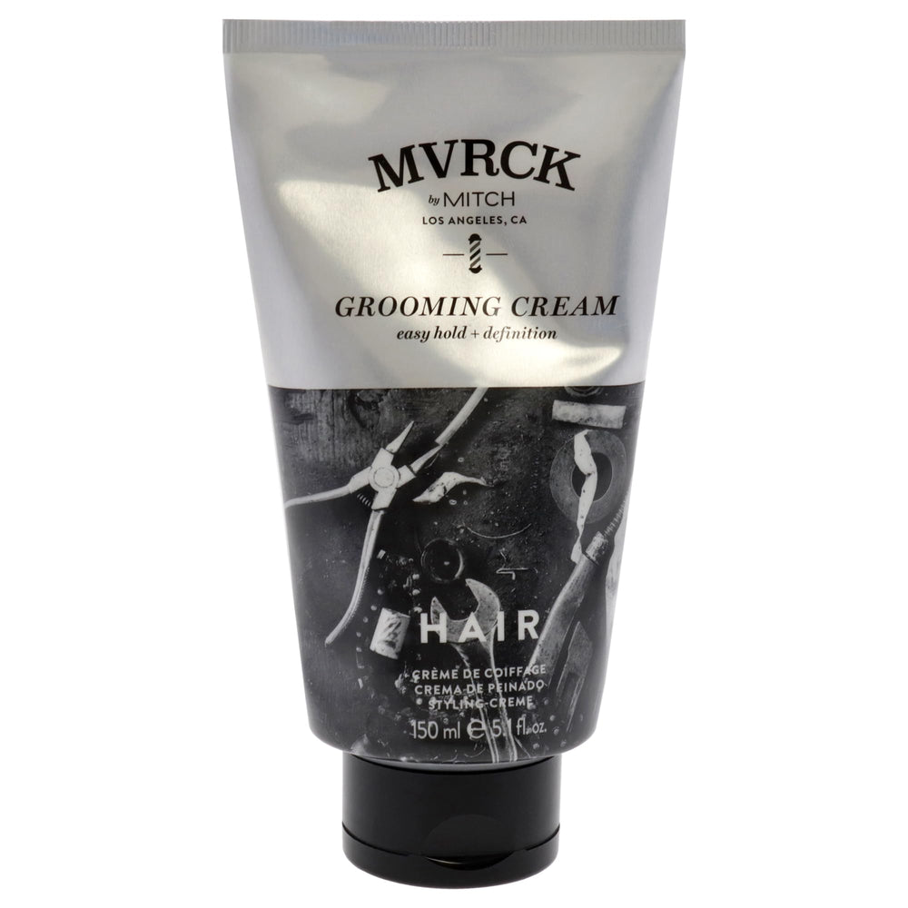 mvrck grooming cream tube in hand for easy styling with natural shine.