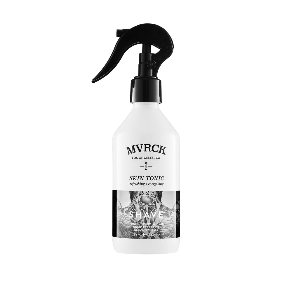 MVRCK Skin Tonic bottle closeup highlighting refreshing agave citrus scent for a quick wake-up