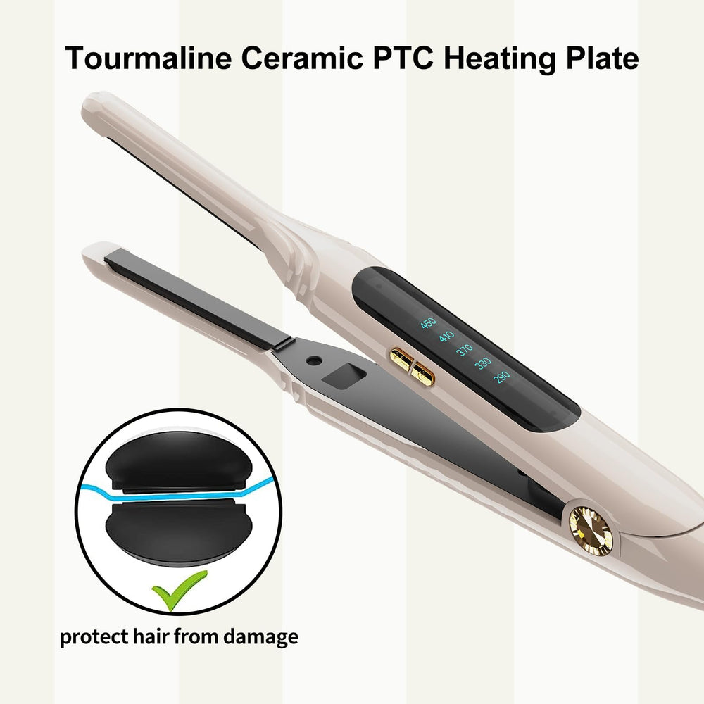 Mvxitanny mini flat iron LED display enables precise heat control.