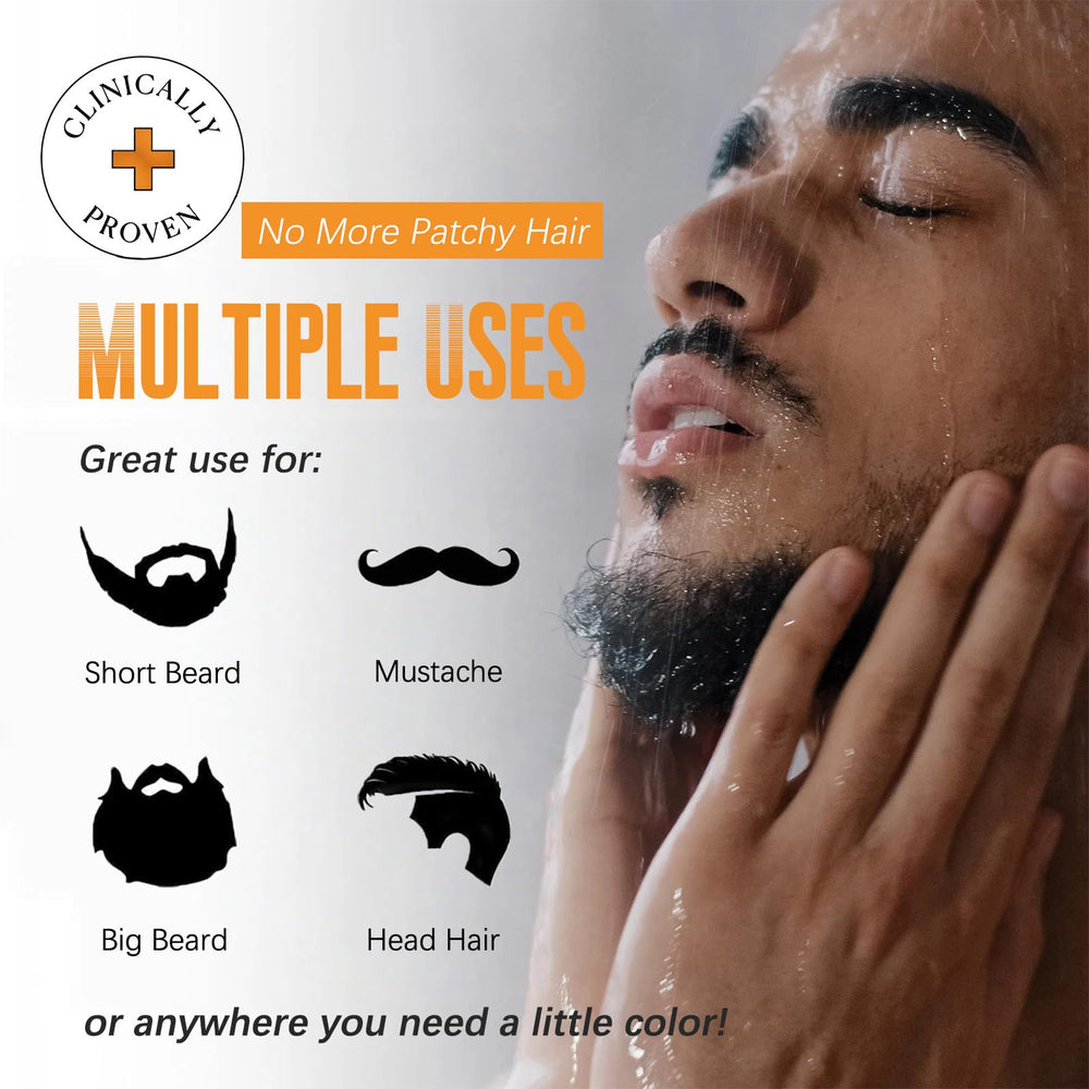 Mxvbaty beard dye packaging box highlighting 3 in 1 formula