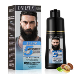 Mxvbaty men's beard dye shampoo bottle front for quick color