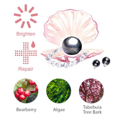 My Beauty Diary Black Pearl Brightening Mask ingredients close-up highlights nourishing pearl extract.