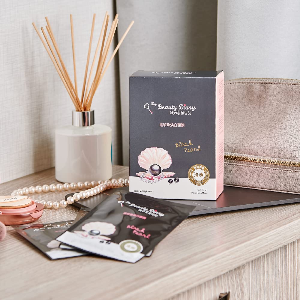 My Beauty Diary Black Pearl Brightening Mask sheet application close-up demonstrates easy at-home skincare.