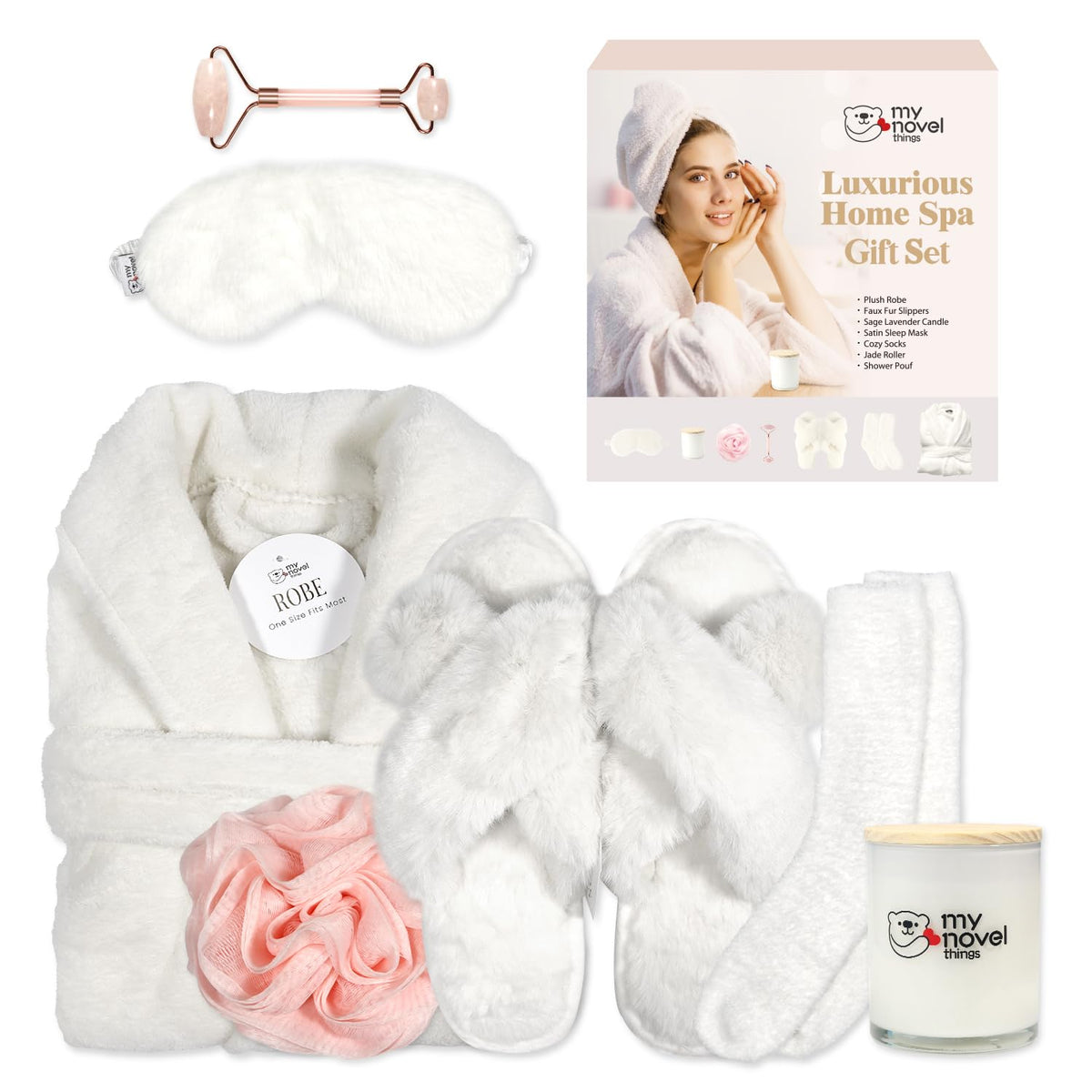 My Novel Things bathrobe set bathrobe provides soft warmth for relaxing mornings.