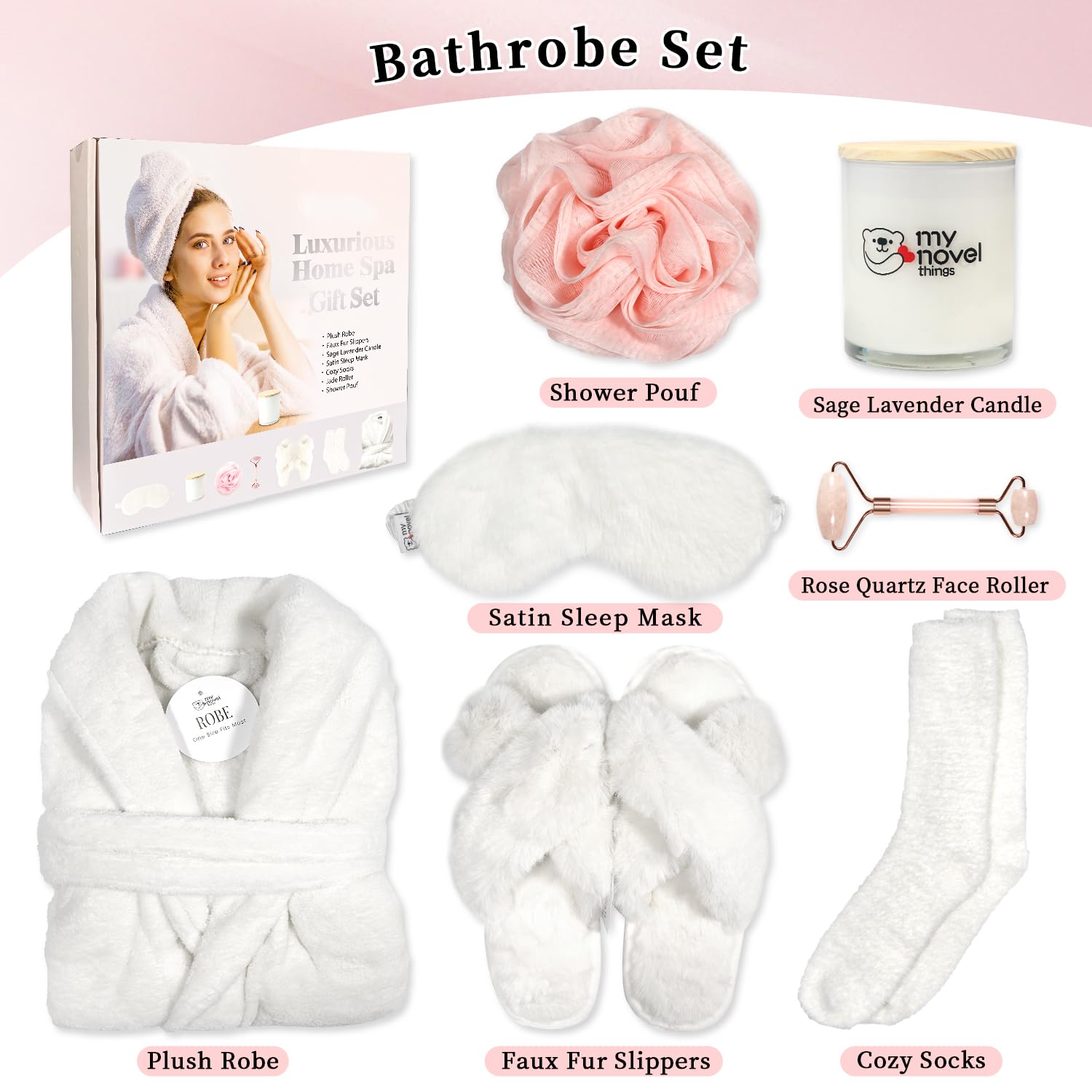 My Novel Things bathrobe set sleep mask blocks light for better rest.