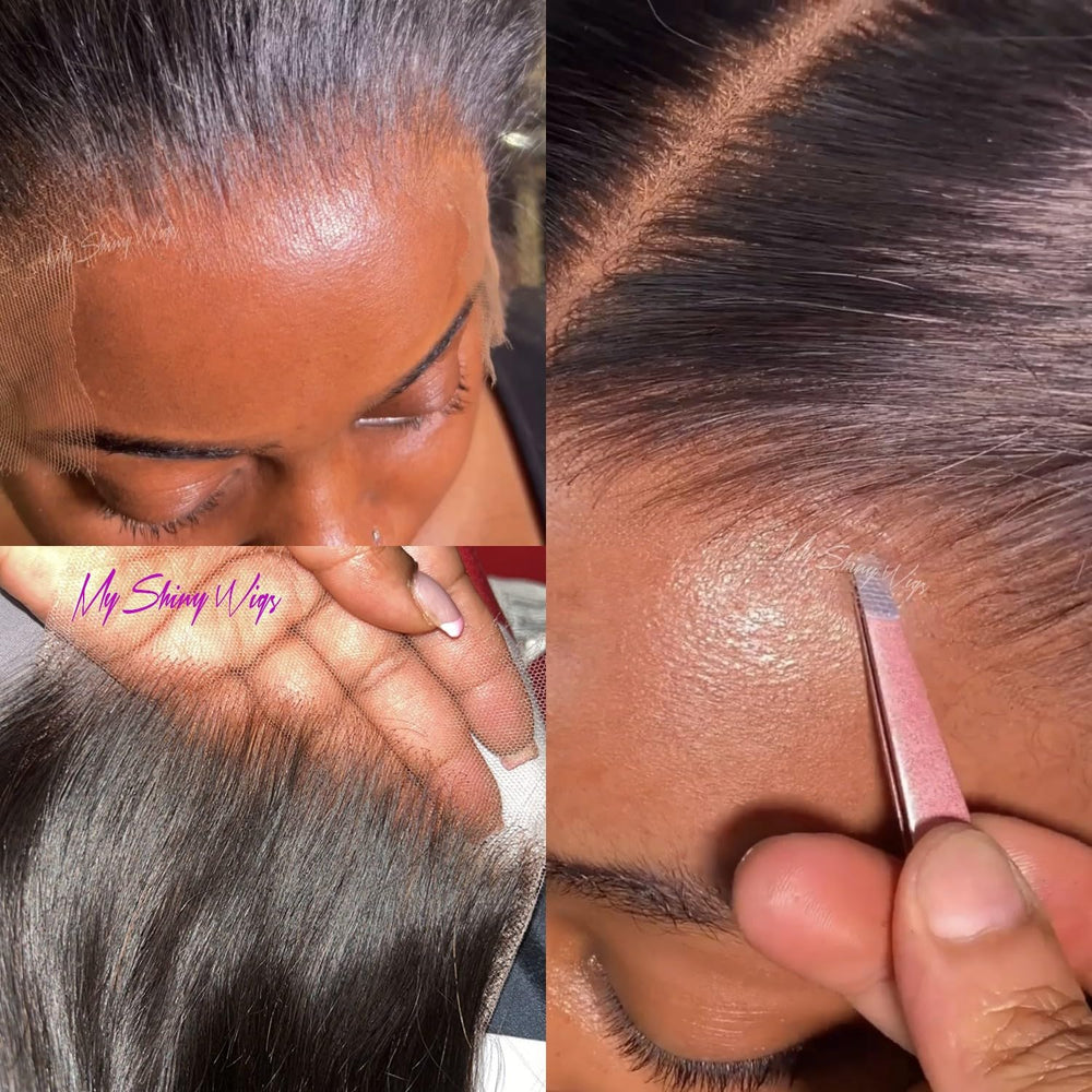 MY SHINY WIGS glueless closure allows quick, secure installation and no visible adhesive