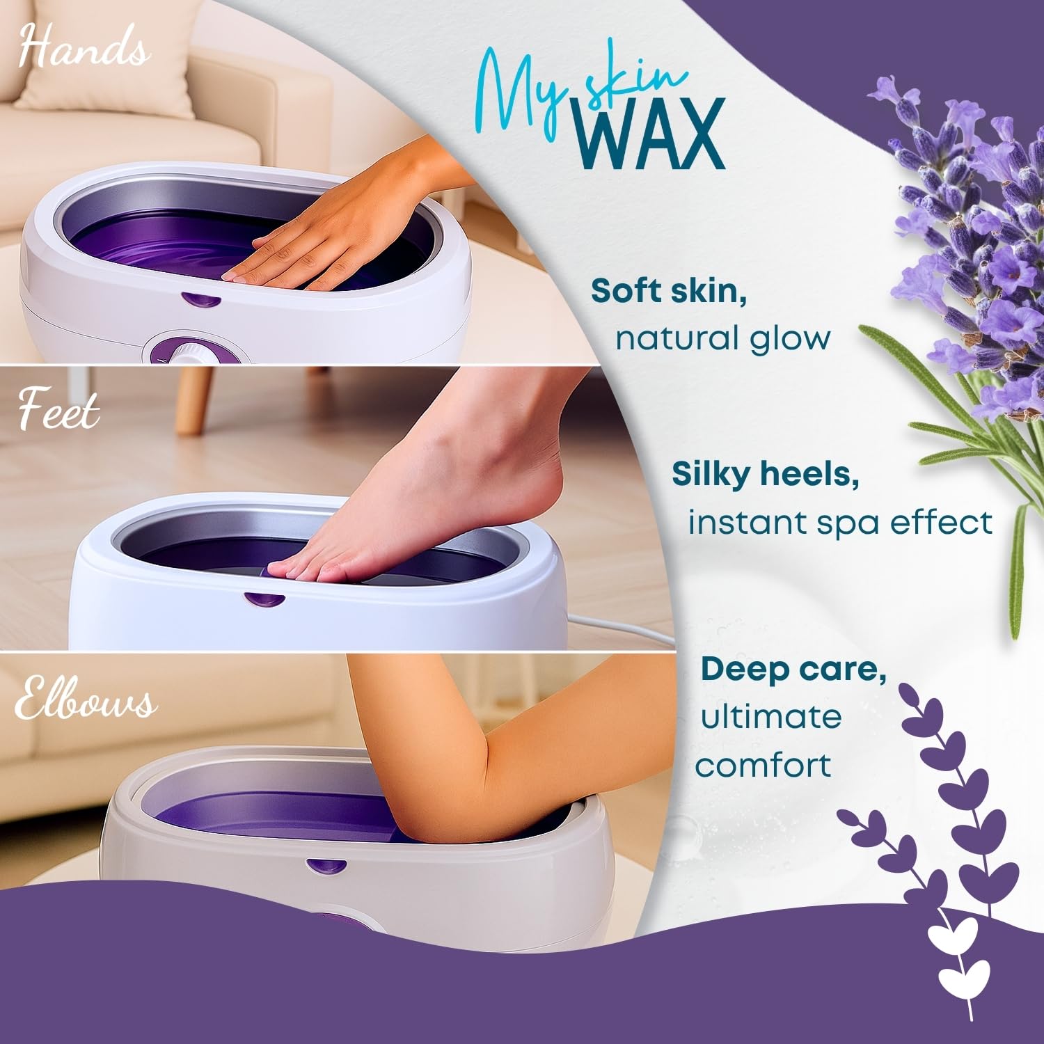 My Skin WAX hands dipping wax showcases quick, soft-skin results after use