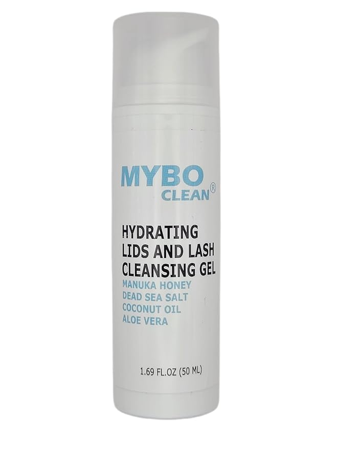 Myboclean hydrating lids lash cleansing gel bottle for gentle makeup removal and moisture.