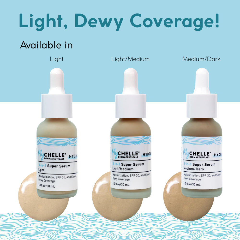 MyCHELLE Light/Medium applying on clean skin demonstrates quick absorption.