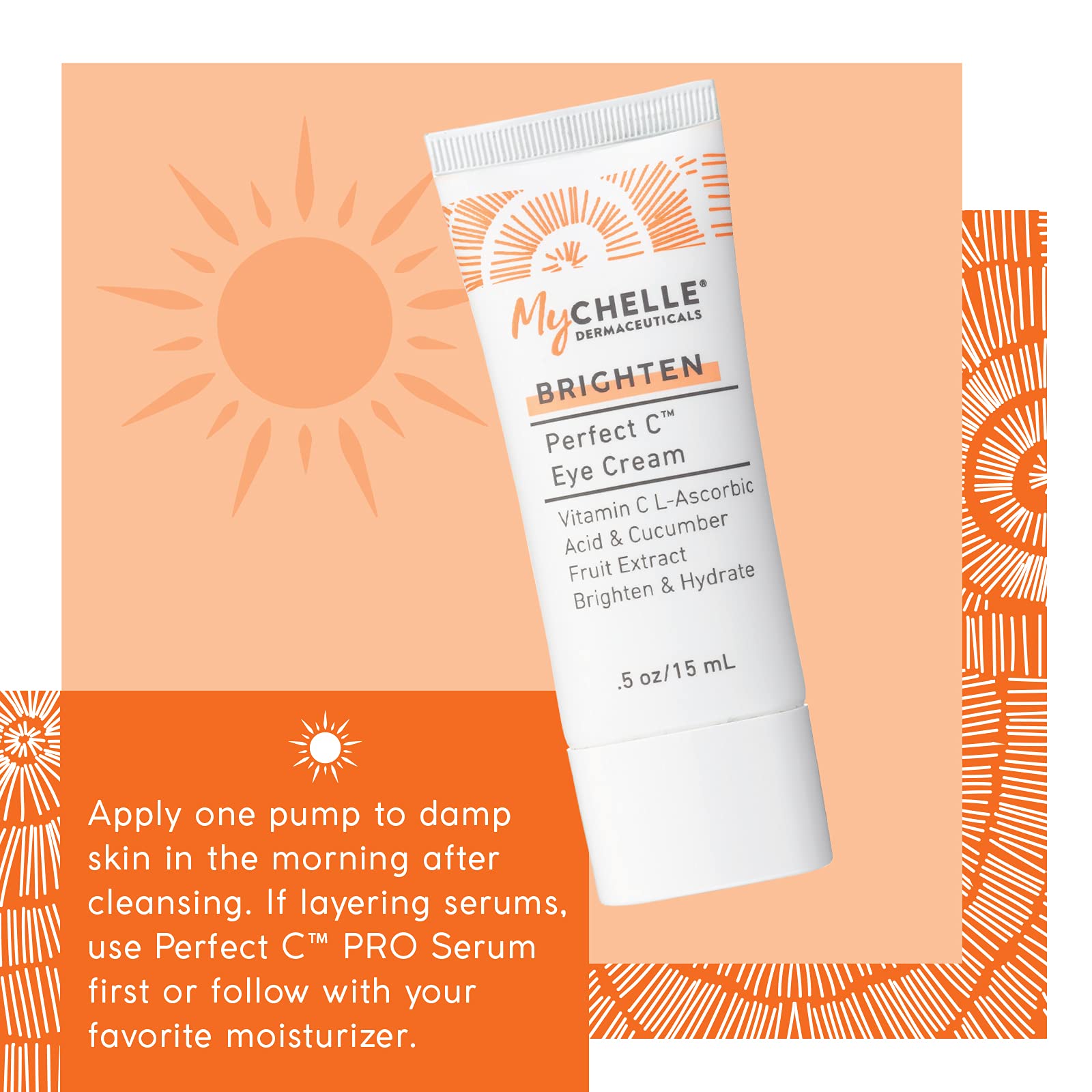 MyCHELLE Perfect C Eye Cream vegan cruelty-free label on packaging.