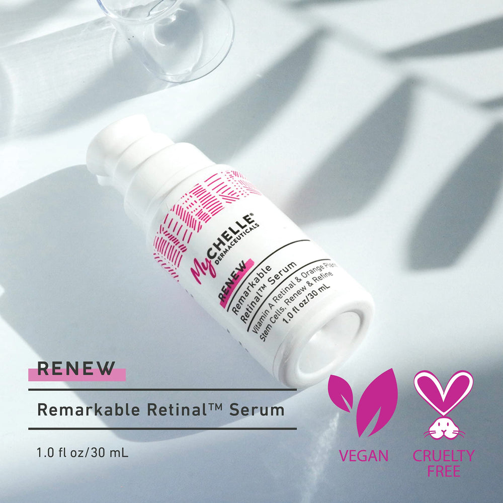 MyChelle Dermaceuticals Remarkable Retinal Serum ceramides label highlights barrier support.