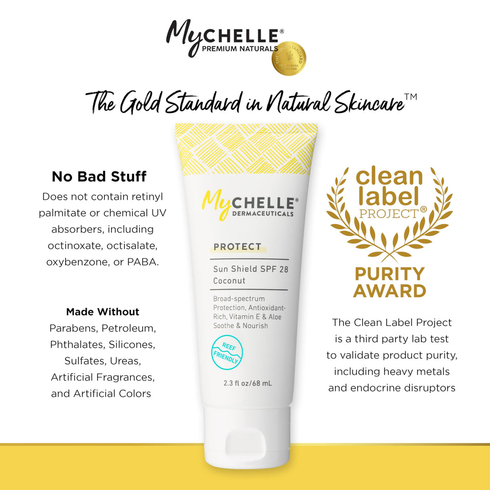 MyChelle Sun Shield Liquid SPF 30 packaging 1oz bottle ready for daily use