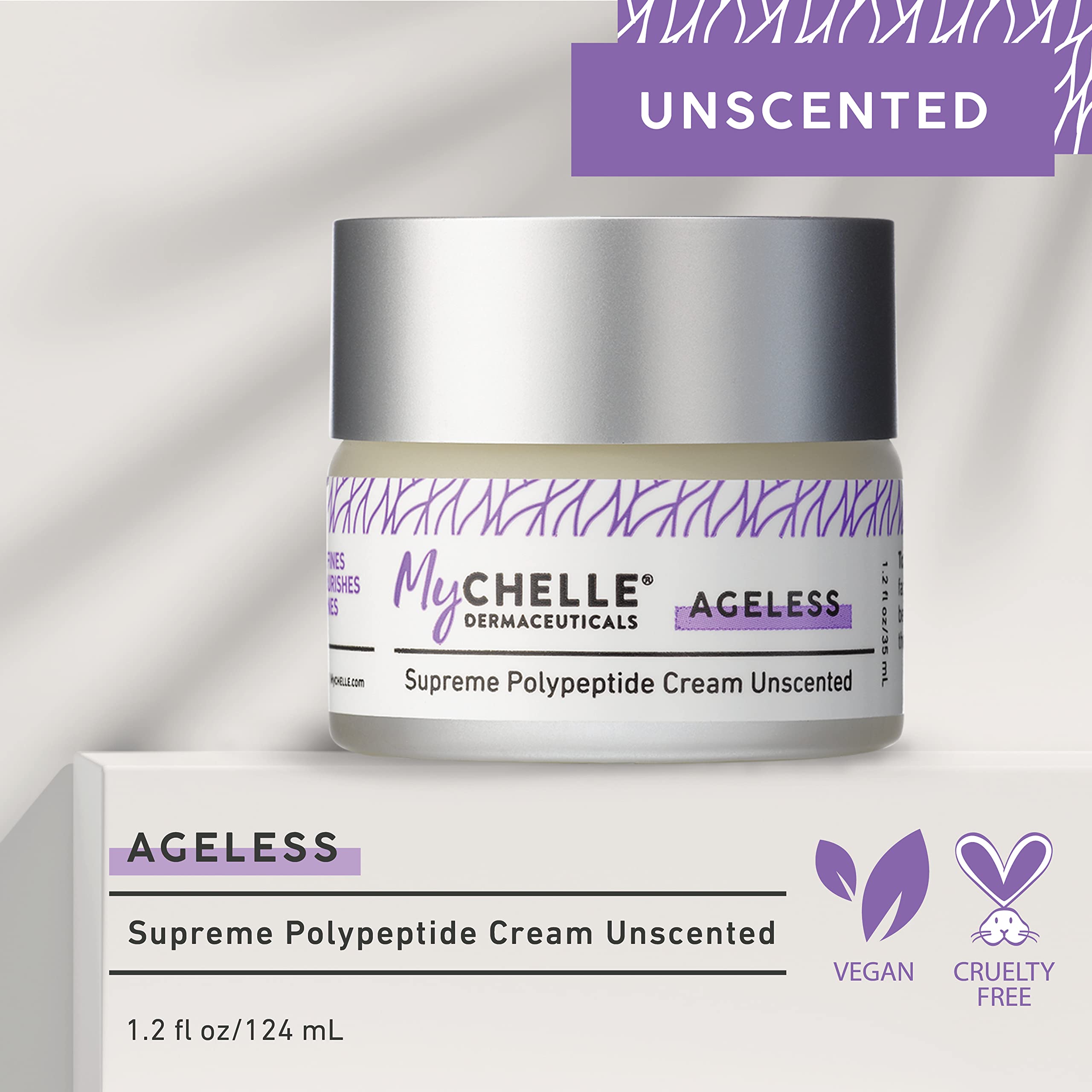 Close-up texture of MyChelle cream for smoother skin tone