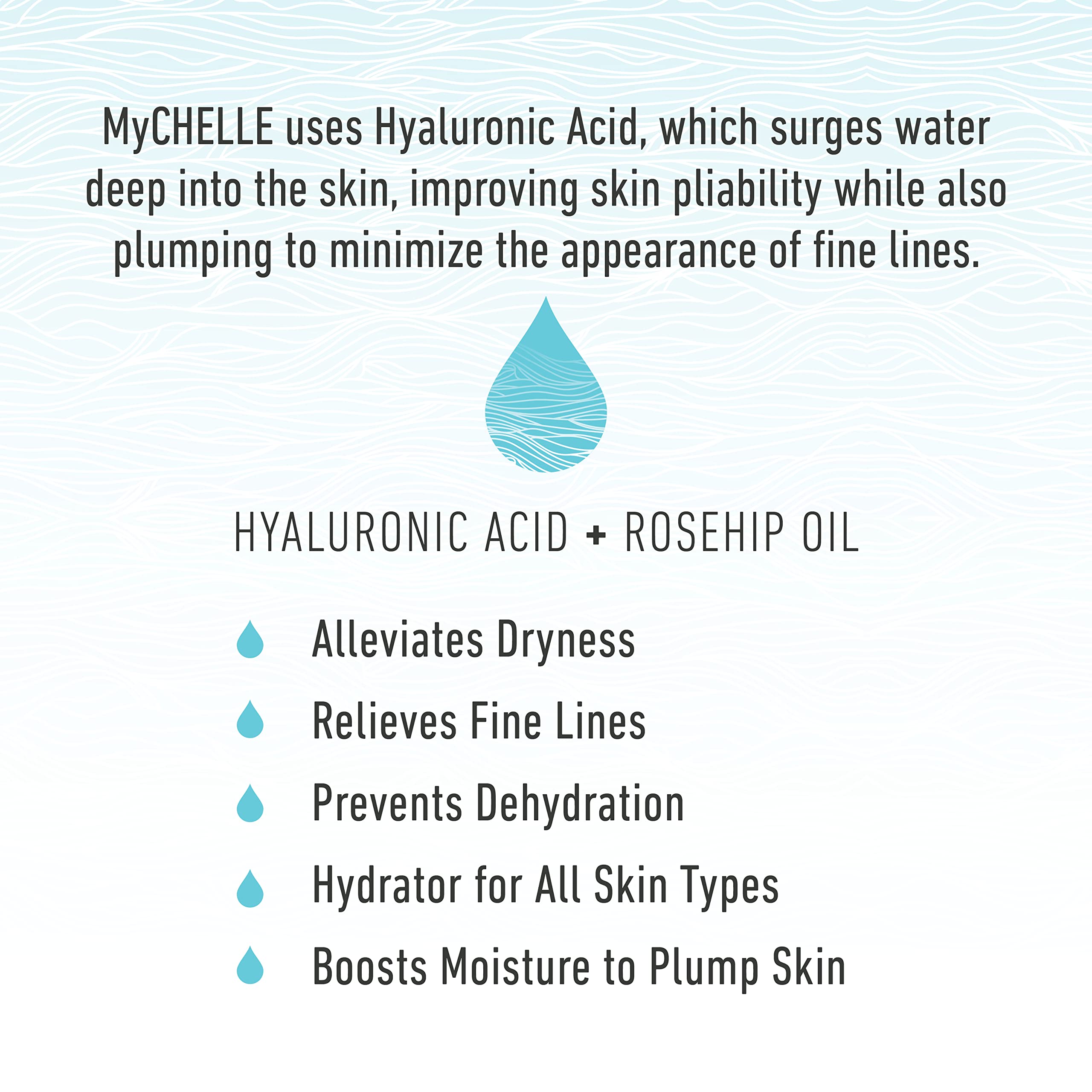 MyCHELLE Ultra Hyaluronic Serum rose hip oil glow highlights nourishing feel