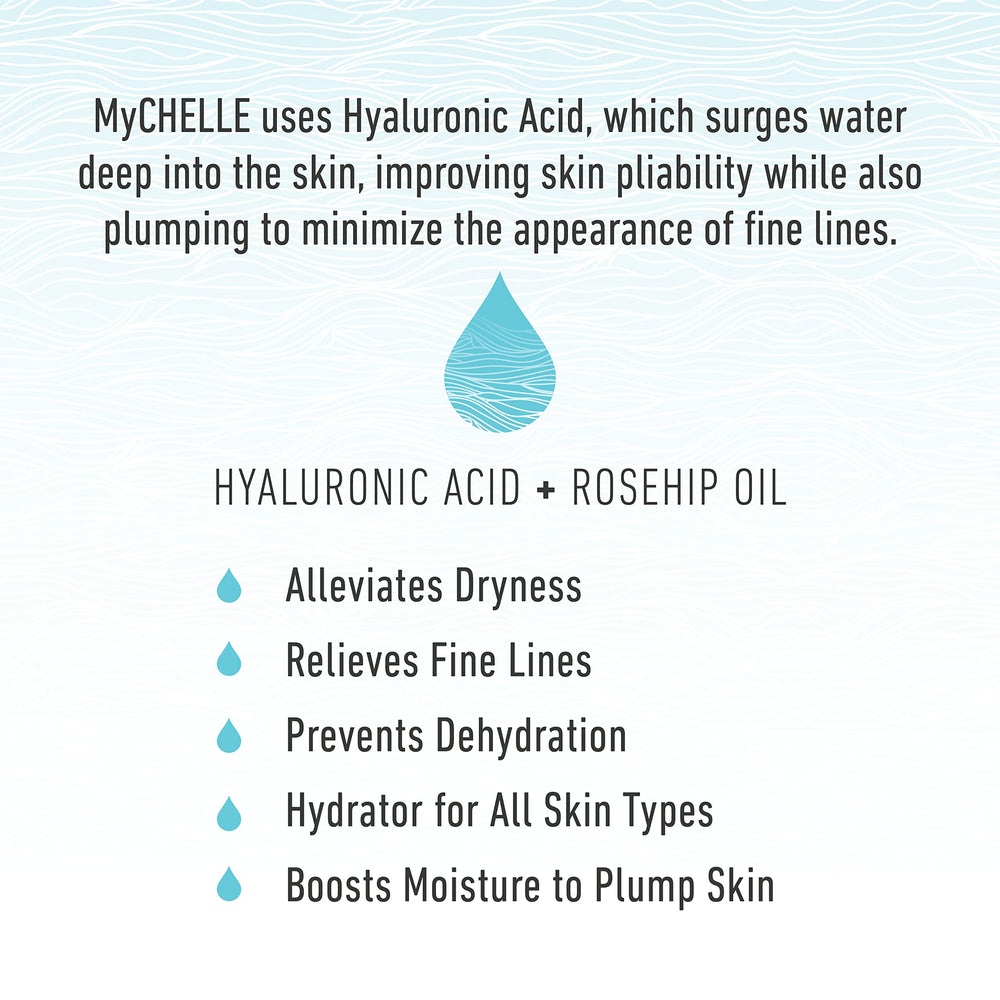 MyCHELLE Ultra Hyaluronic Serum rose hip oil glow highlights nourishing feel