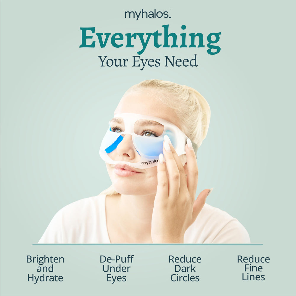MyHalos gold eye patches offer brightening and gentle anti-aging-inspired support.