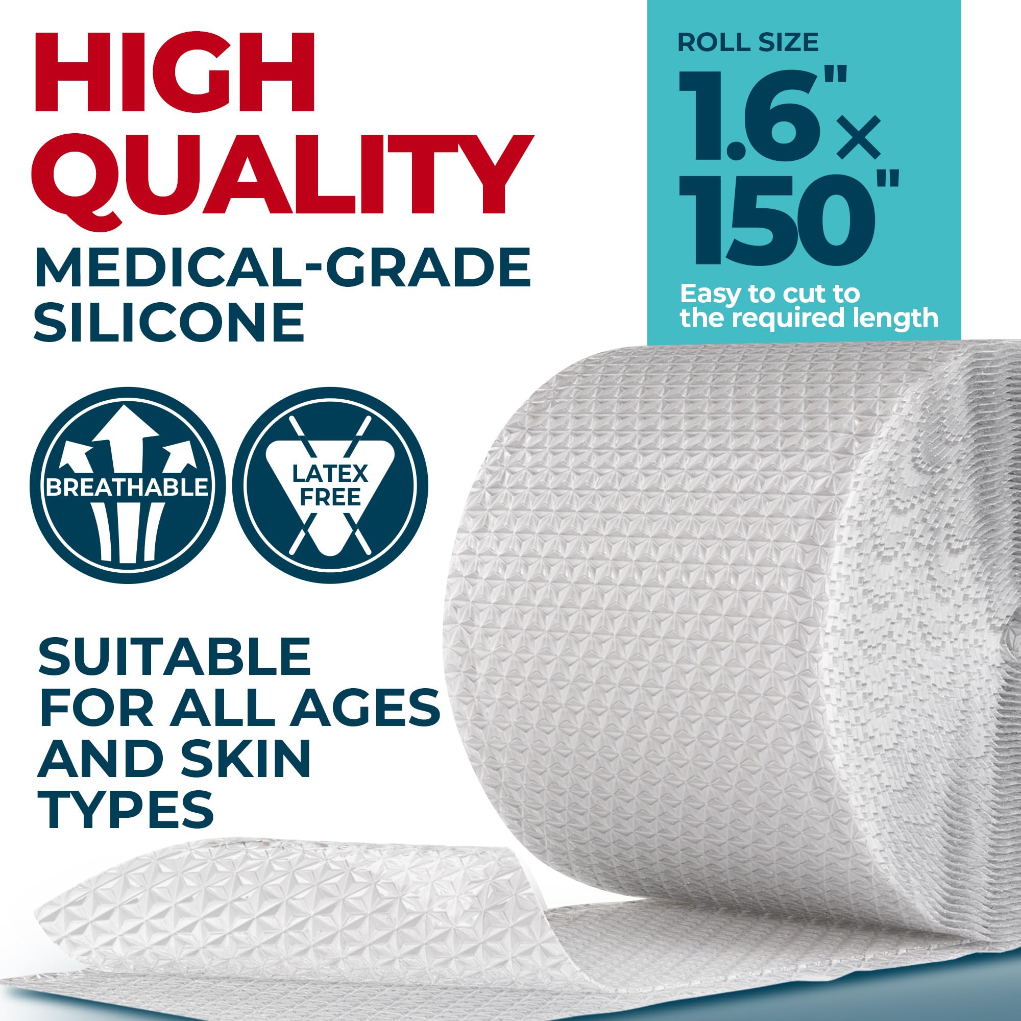 MYHELP waterproof scar tape adheres securely through daily activities and showers.