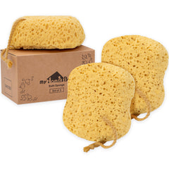 myhomebody bath sponge large size bubbles for richer lather during showers.