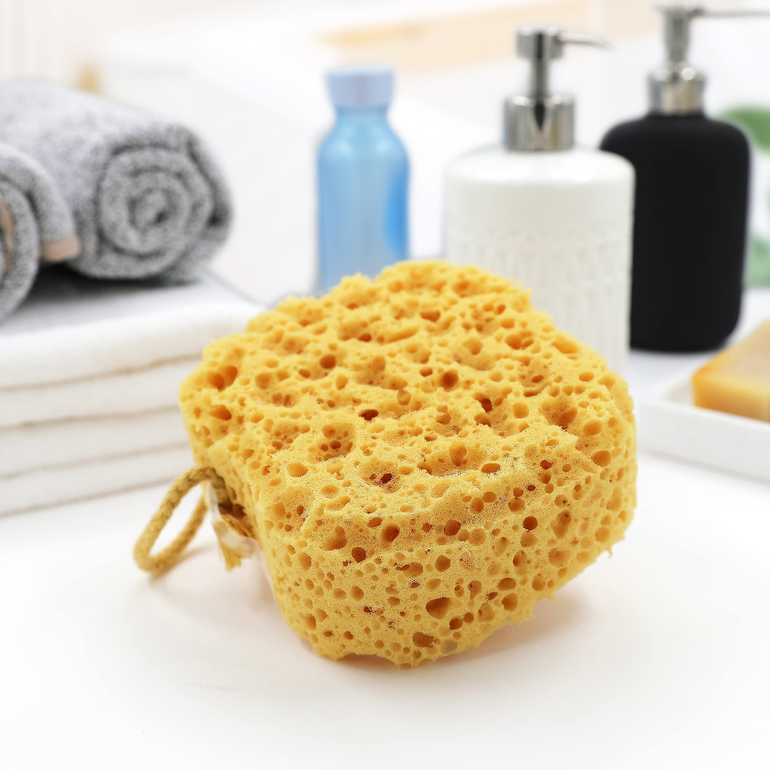 MyHomeBody easy-lather sponge enables efficient showering with less soap and water.