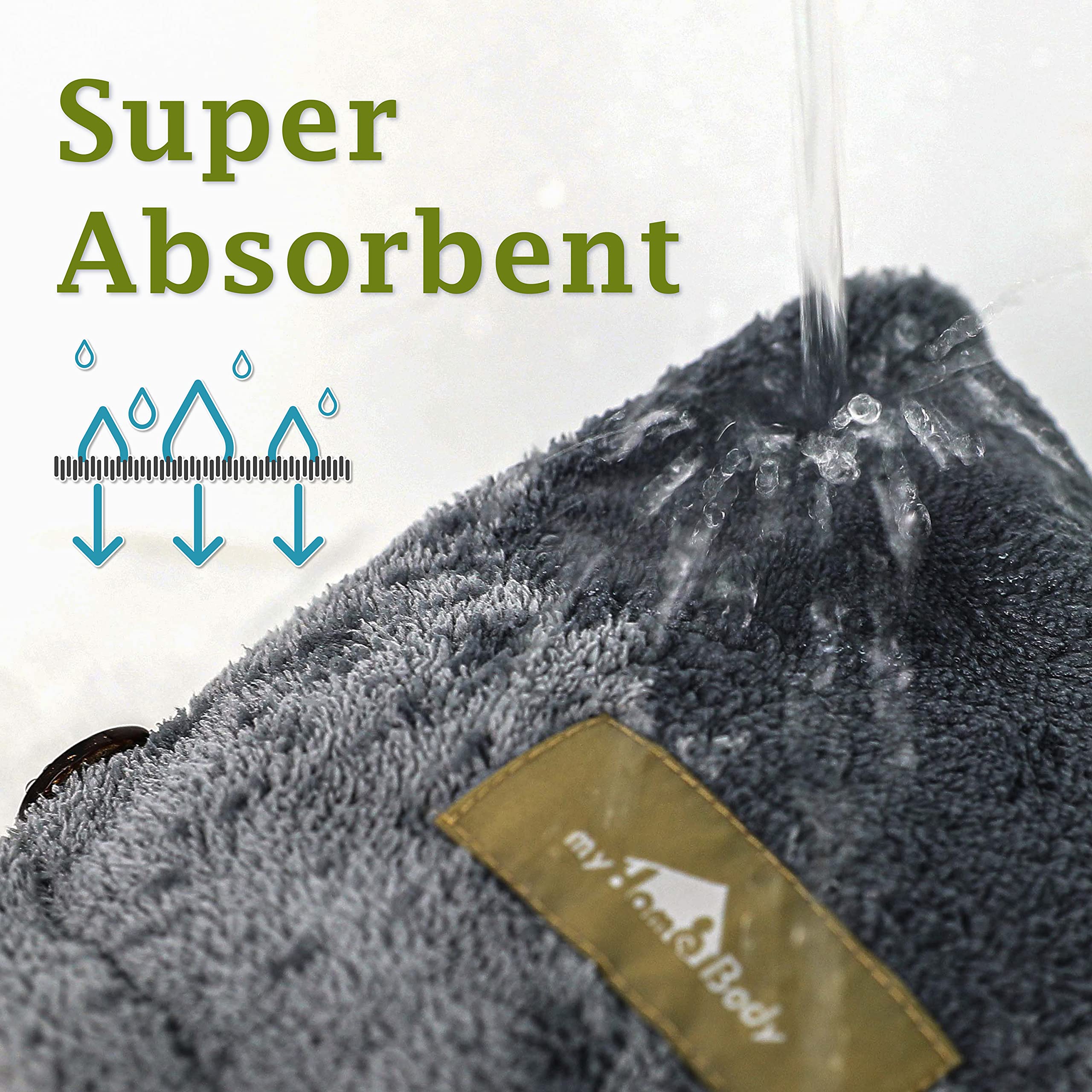 myHomeBody 3-pack hair towel wraps shown together for versatile bathroom color options