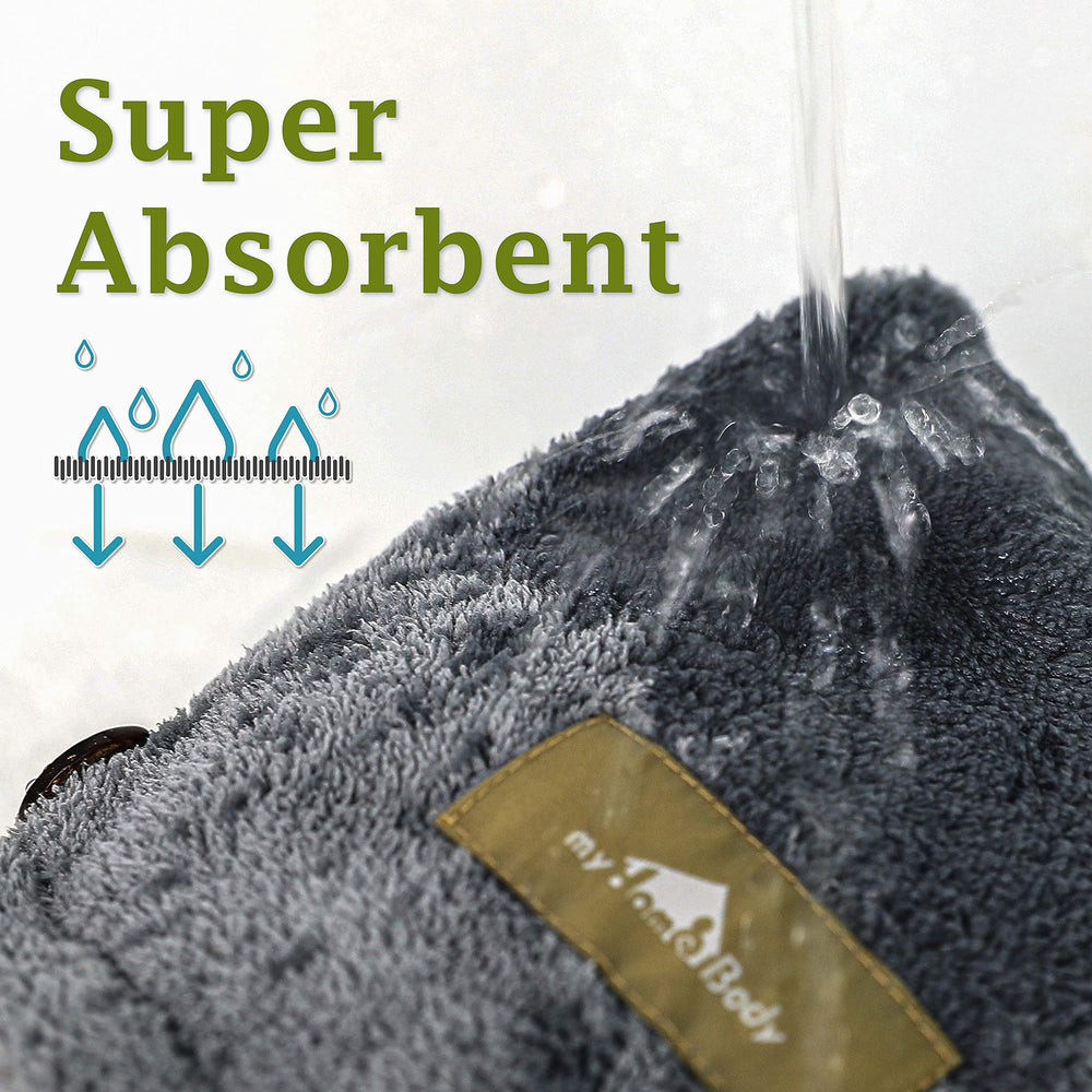 myHomeBody 3-pack hair towel wraps shown together for versatile bathroom color options