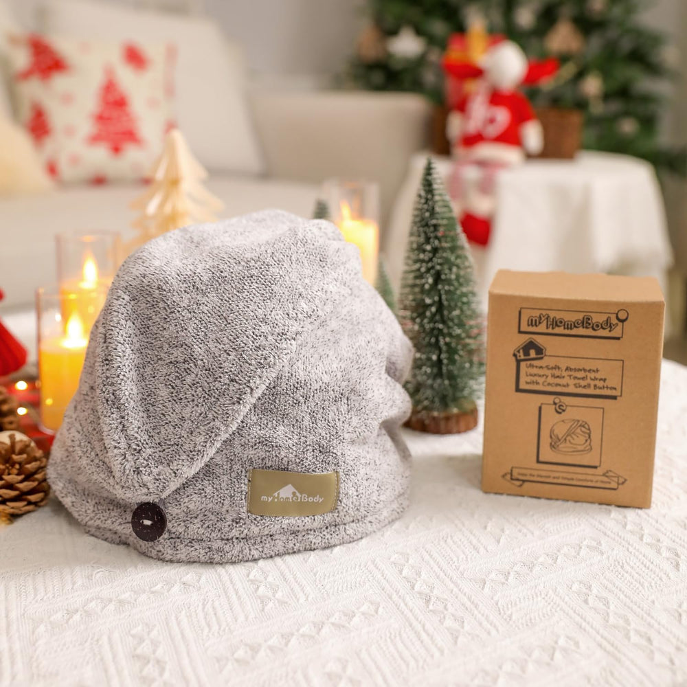 myHomeBody hair towel wrap ultra-soft fabric provides plush comfort after bath