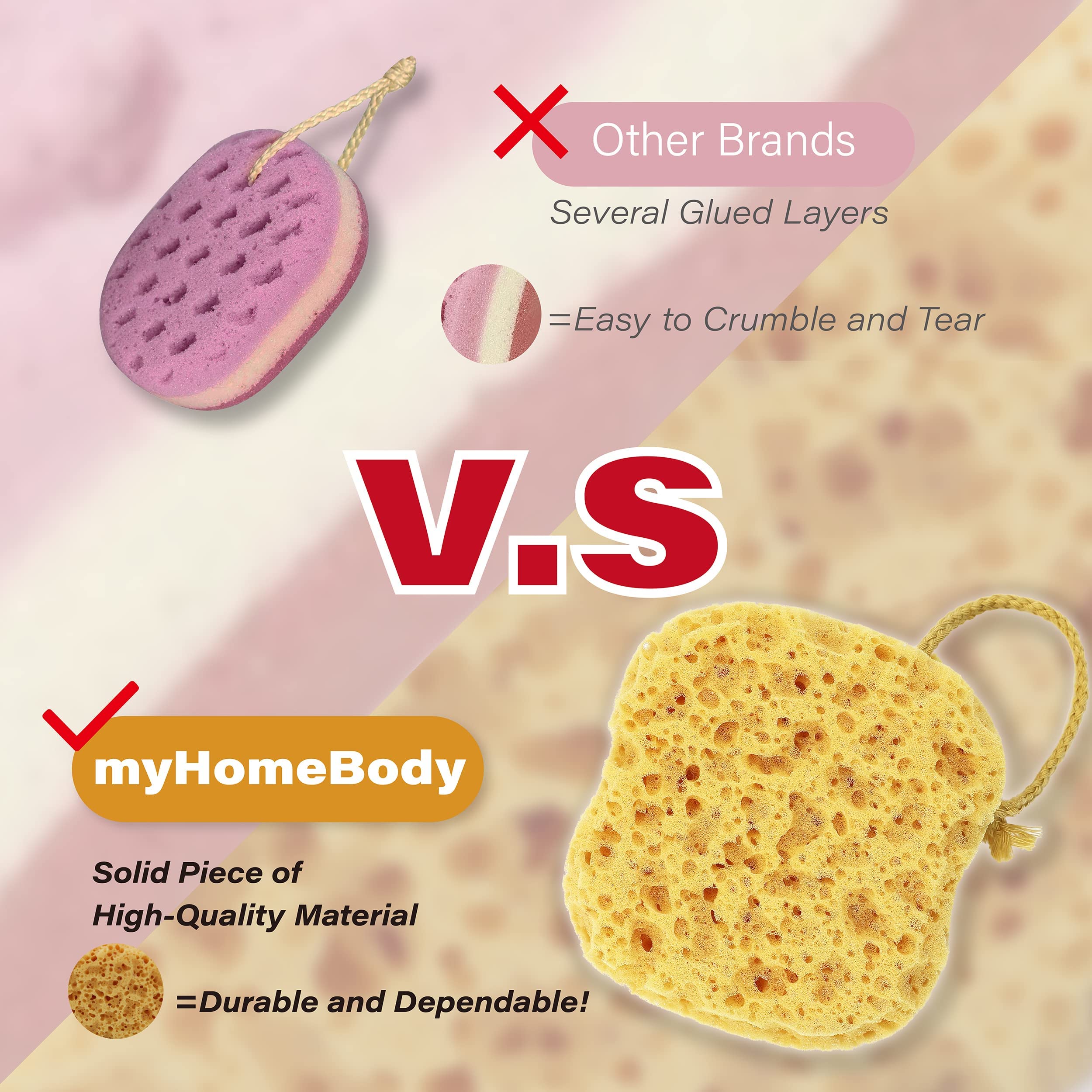 MyHomeBody three-pack bath sponge keeps spare scrubbies ready for the family.