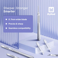 Sterilized MyMed 10R blades ensure hygienic replacement during use