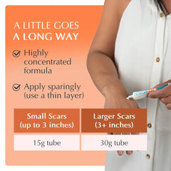 MyNewGel Plus UV scar photo showing old and new scar coverage.