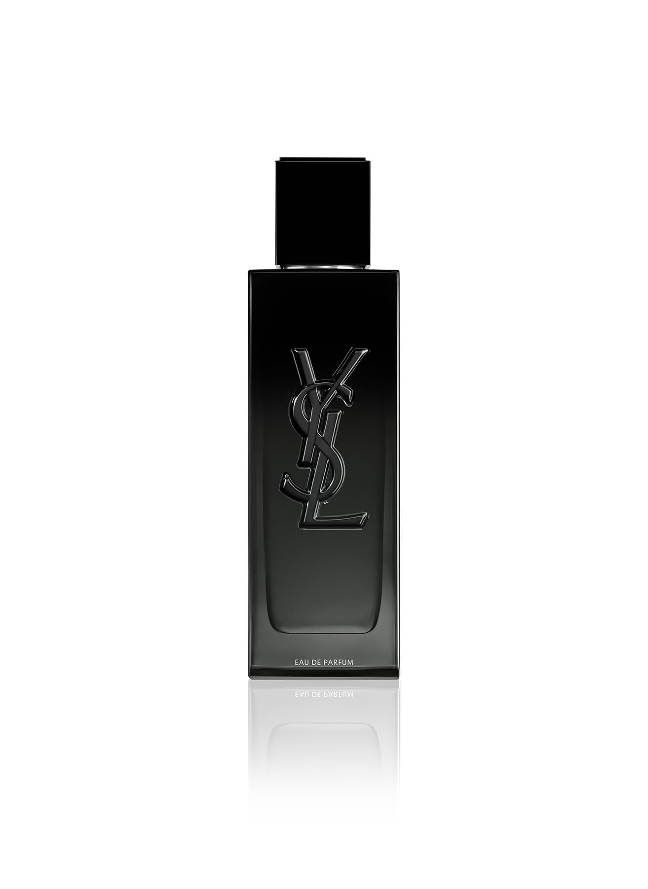 Myslf refillable packaging closeup by Yves Saint Laurent signals sustainable design.