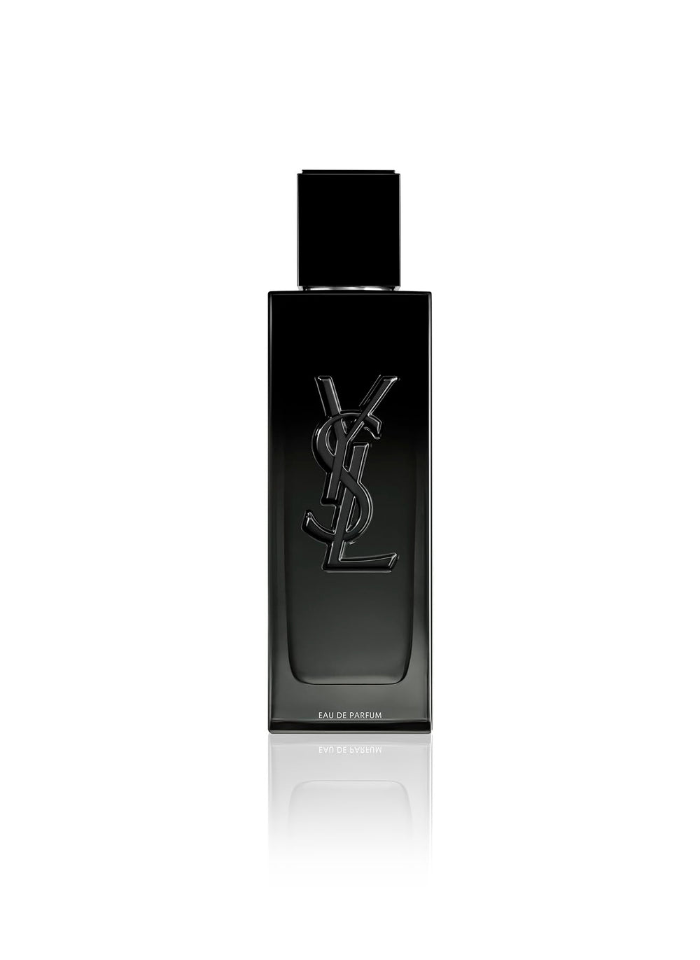 Myslf refillable packaging closeup by Yves Saint Laurent signals sustainable design.