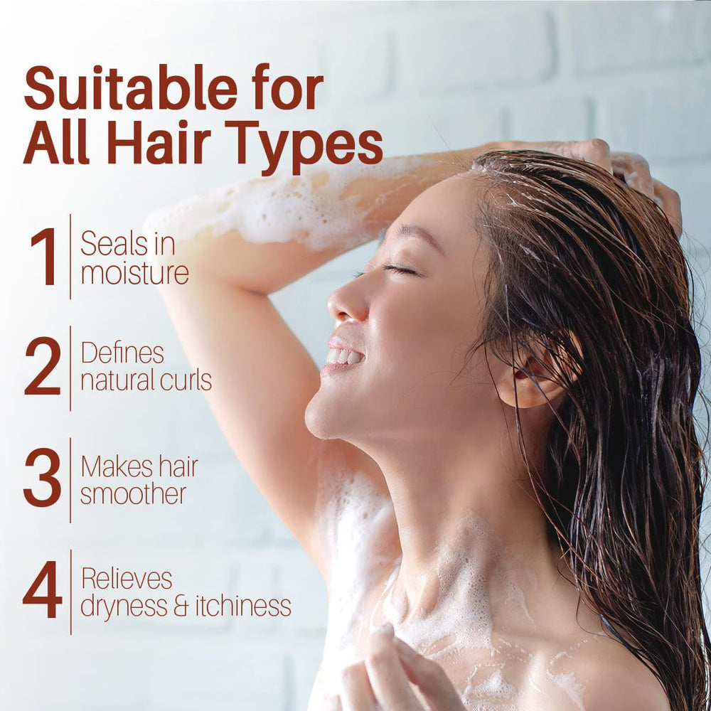 Mystère Beauté hair care routine shot for smooth, manageable strands.