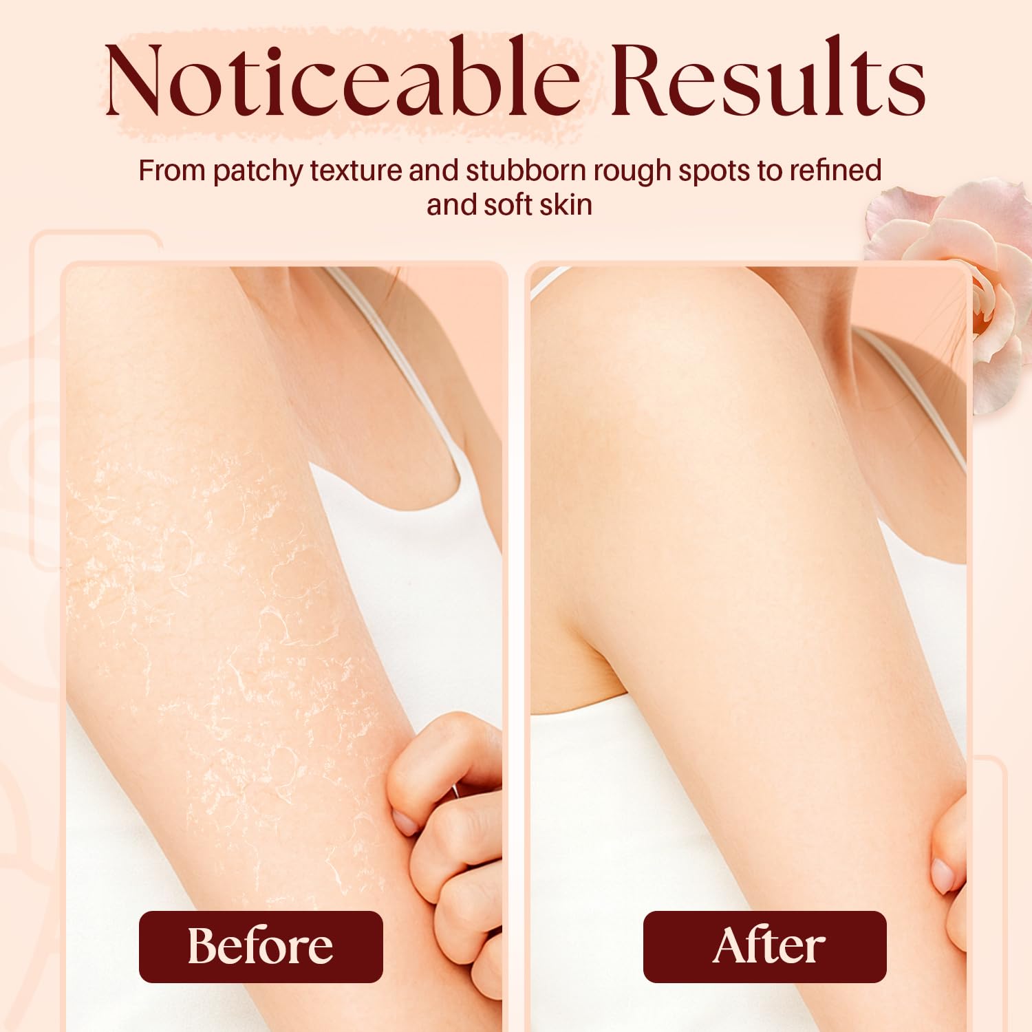 Mystère Beauté Himalayan Salt Body Scrub application on skin for gentle exfoliation.