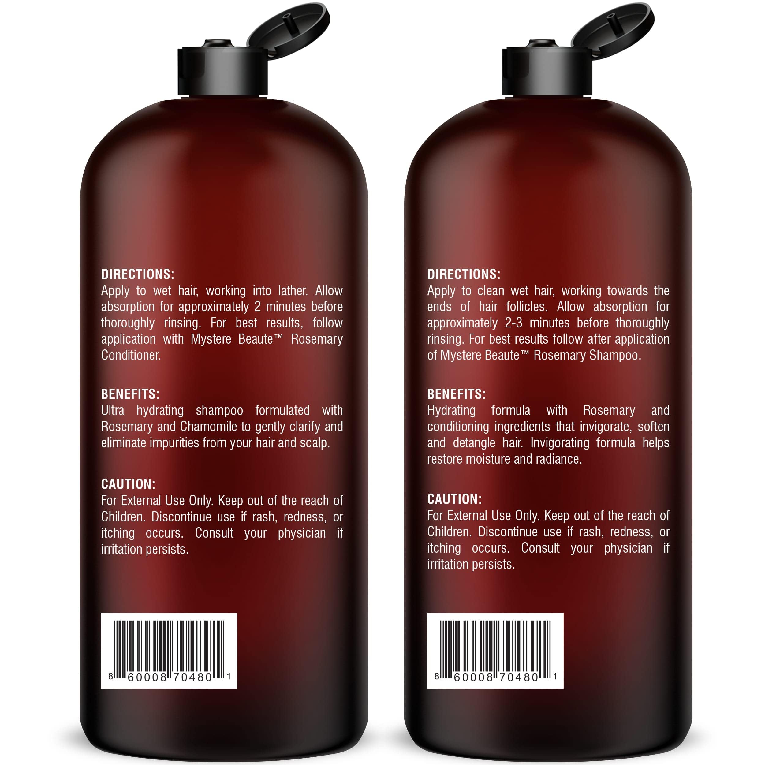 MYSTÉRE BEAUTÉ Rosemary Hair Texture image illustrates softness and frizz control after use.
