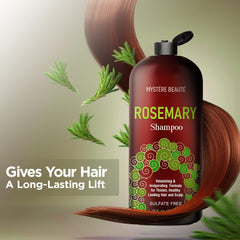 MYSTÉRE BEAUTÉ Rosemary Shampoo onion-extract shot suggests dual-action cleansing and scalp refreshment