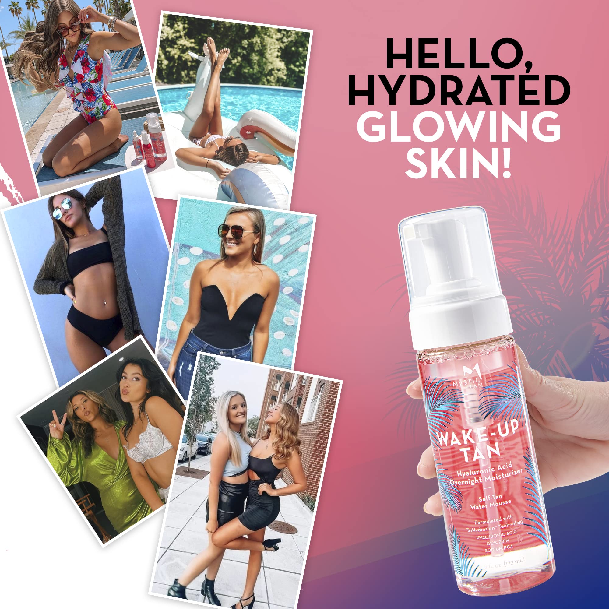Mystic Tan Wake-Up Tan hydrating formula delivers smooth skin after use.