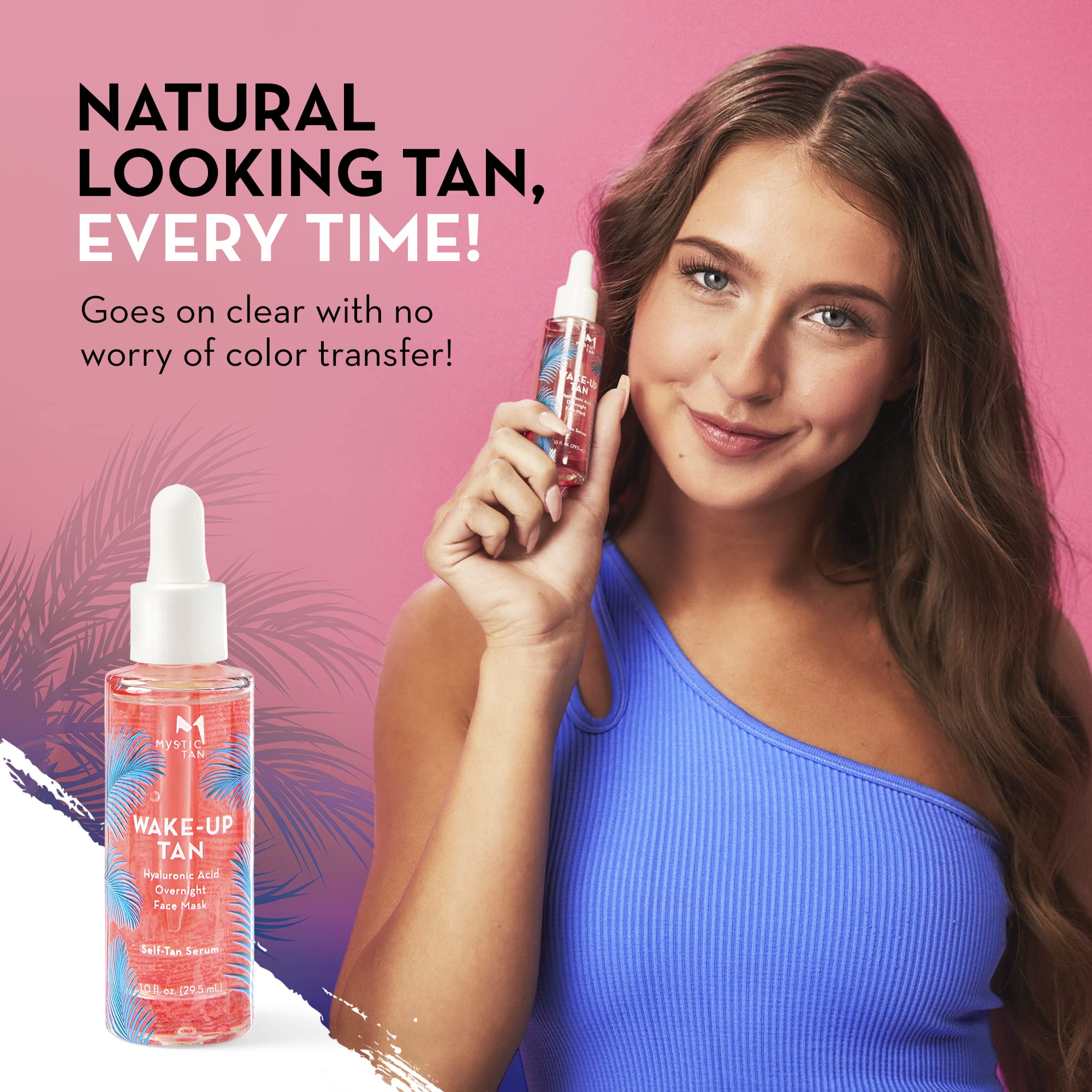 Mystic Tan Wake Up Tan serum ingredients highlight hyaluronic acid for skin softness