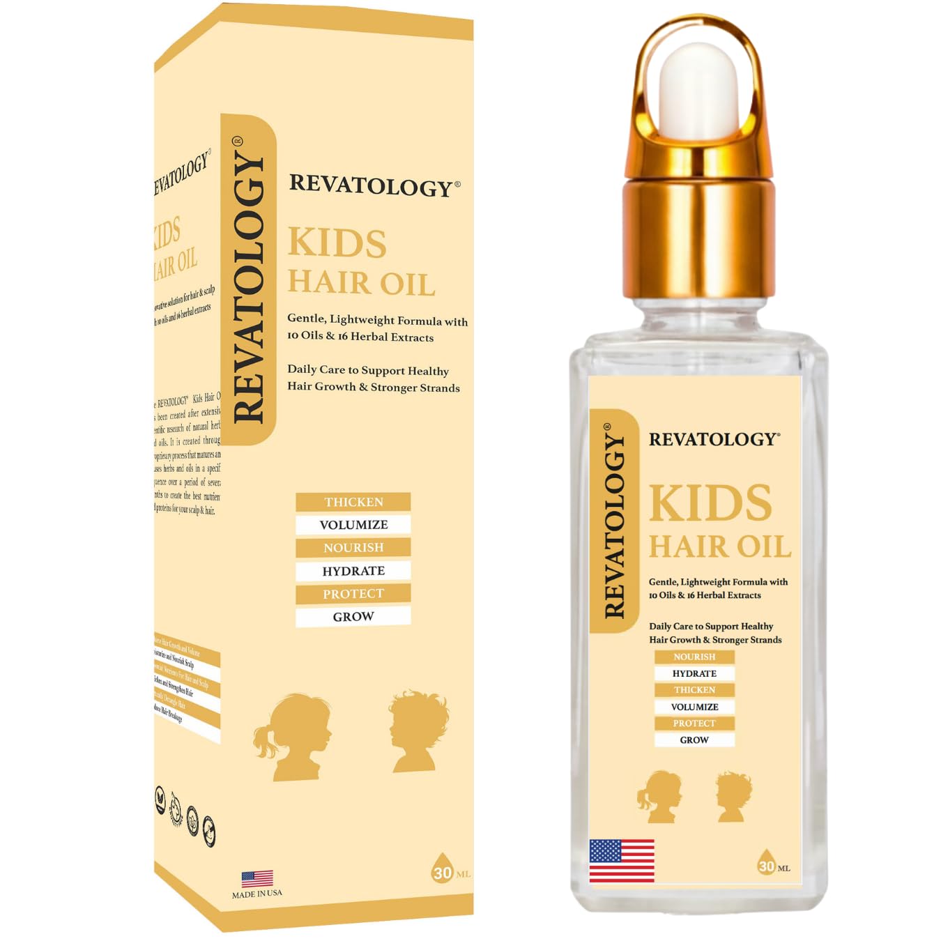 Mystique Abundance Revatalogy bottle with dropper for gentle scalp nourishment