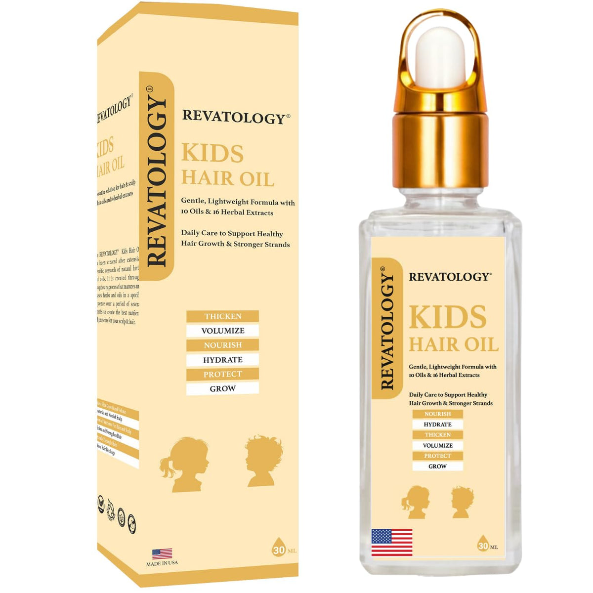 Mystique Abundance Revatalogy bottle with dropper for gentle scalp nourishment