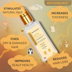 Revatalogy prewash oil application on a child's scalp for nourishment