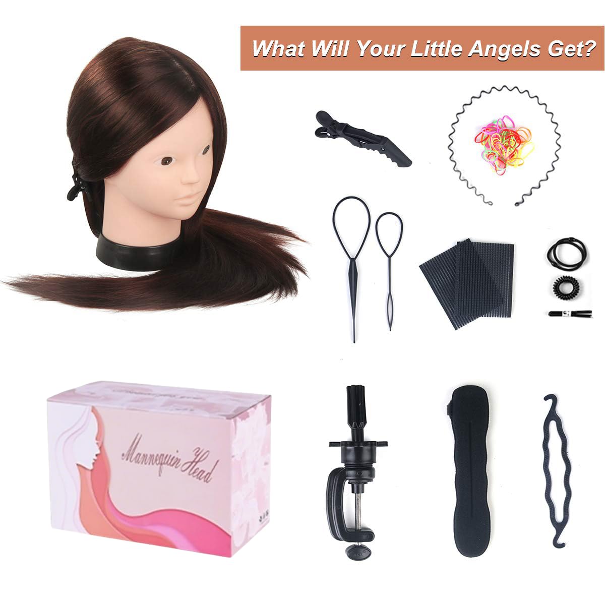 MYSWEETY mannequin head multi-use for cutting, curling, braiding and setting