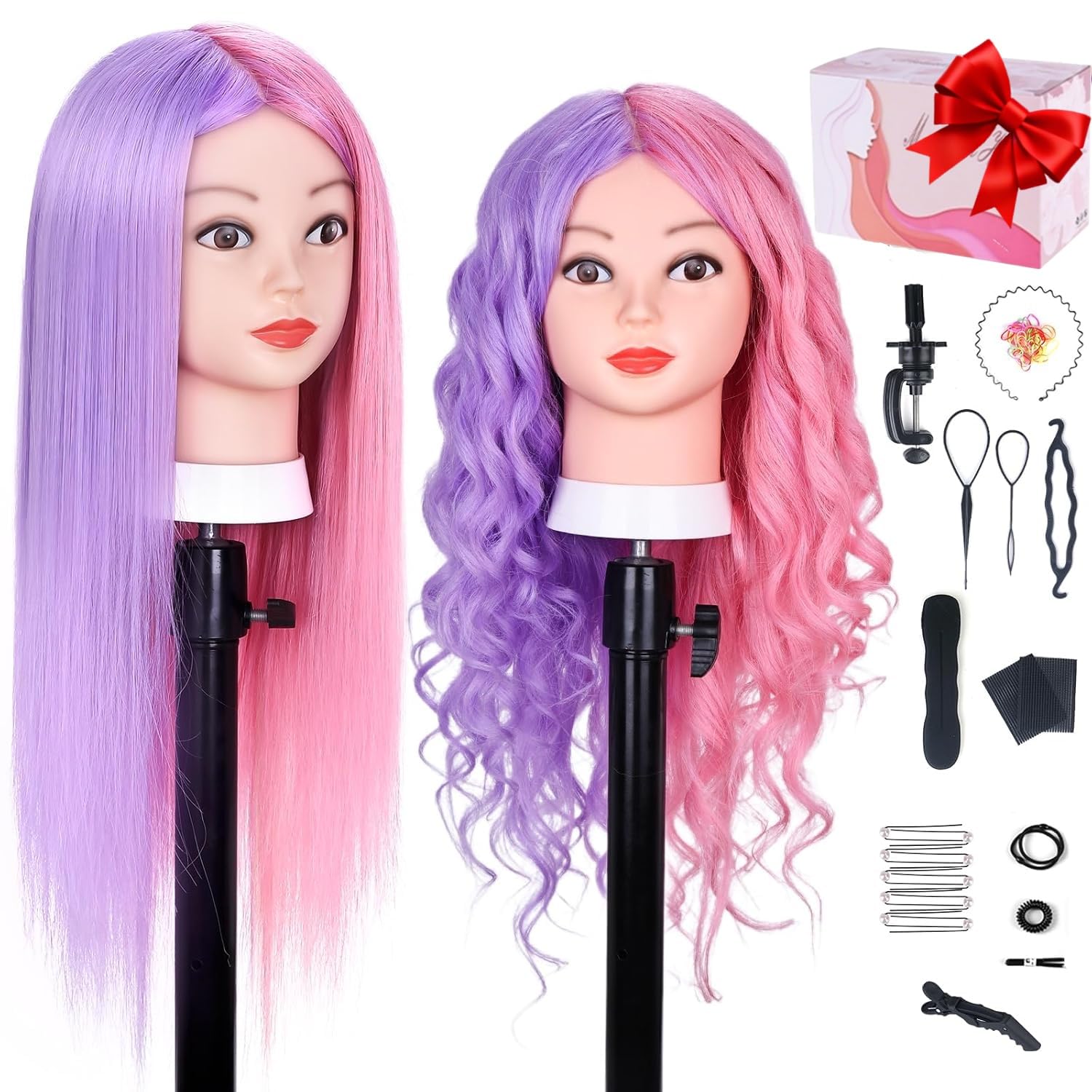 MYSWEETY mannequin head with hair for realistic braiding practice and styling.