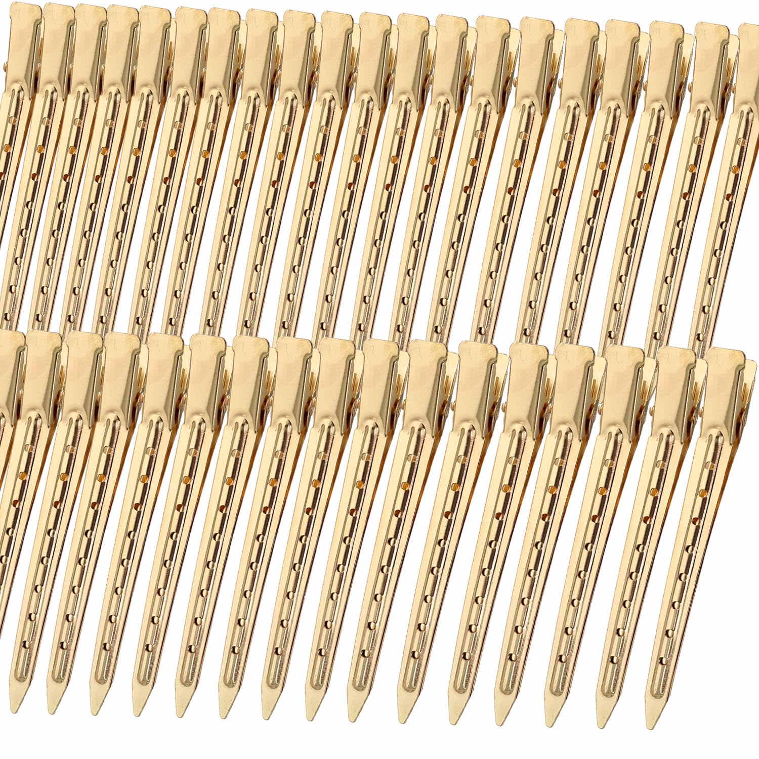 Mythos 40pcs golden duck-billed clips pack close-up for durable styling.