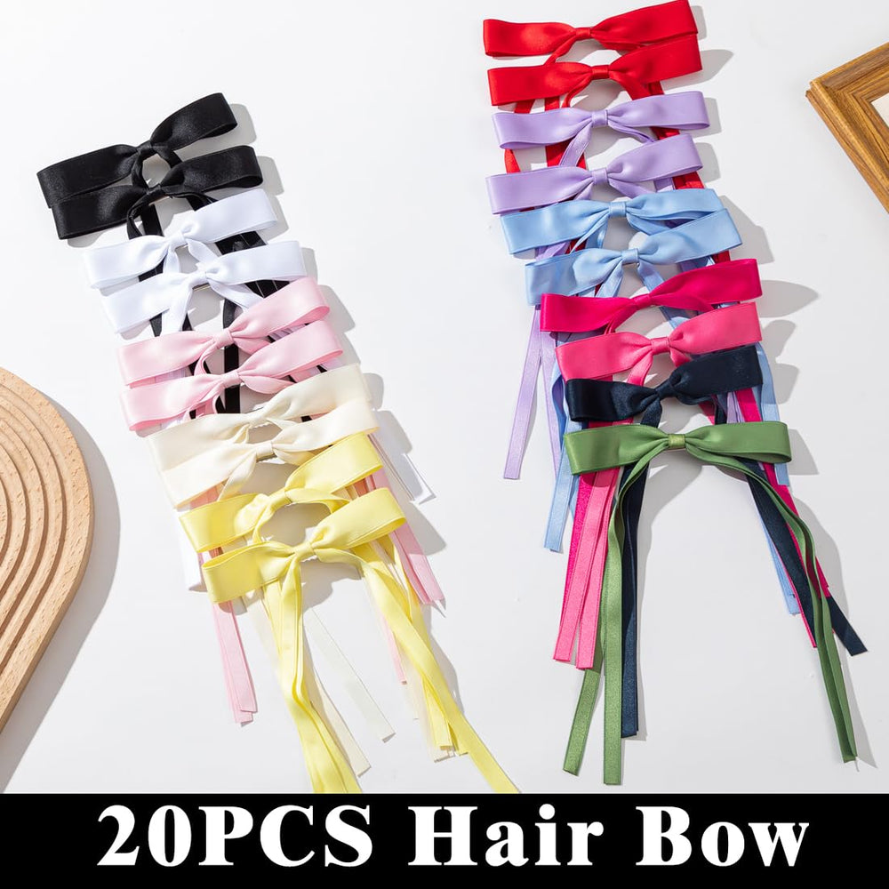 Mythos colorful bow design hair clip complementing outfits