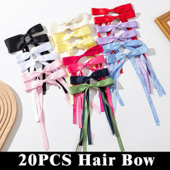 Mythos large ribbon bow hair clip 6.1 by 9 inches for thick or curly hair