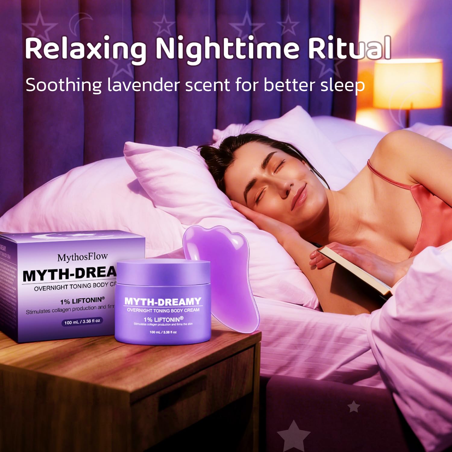 MythosFlow MYTH-Dreamy-belly-application-shot highlights contouring on the belly area.