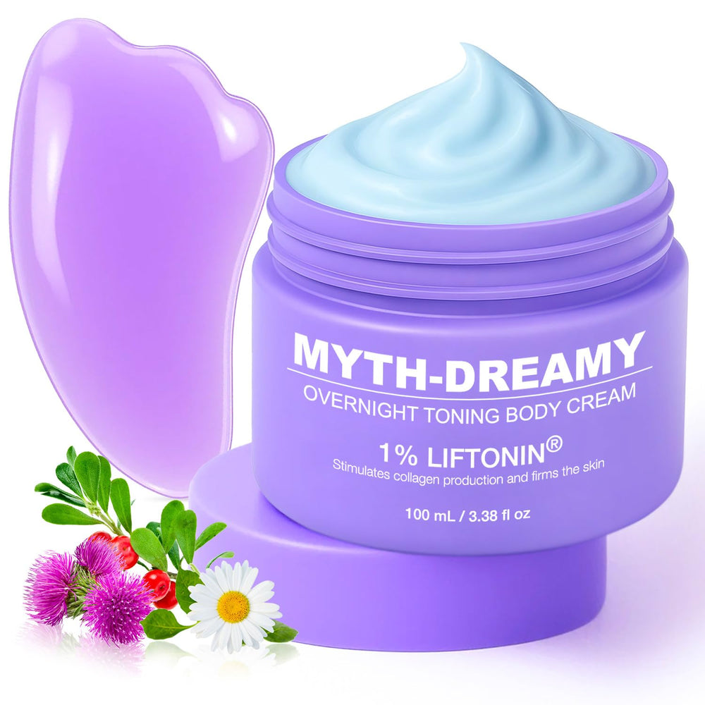 MythosFlow MYTH-Dreamy overnight cream bottle pump for easy nightly firming application.